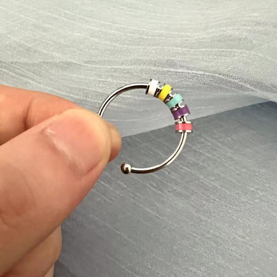 Открытое кольцо, регулируемое тонкое мастерство, облегчение беспокойства, с эмалированной бусиной, украшение для открытия, аксессуар унисекс