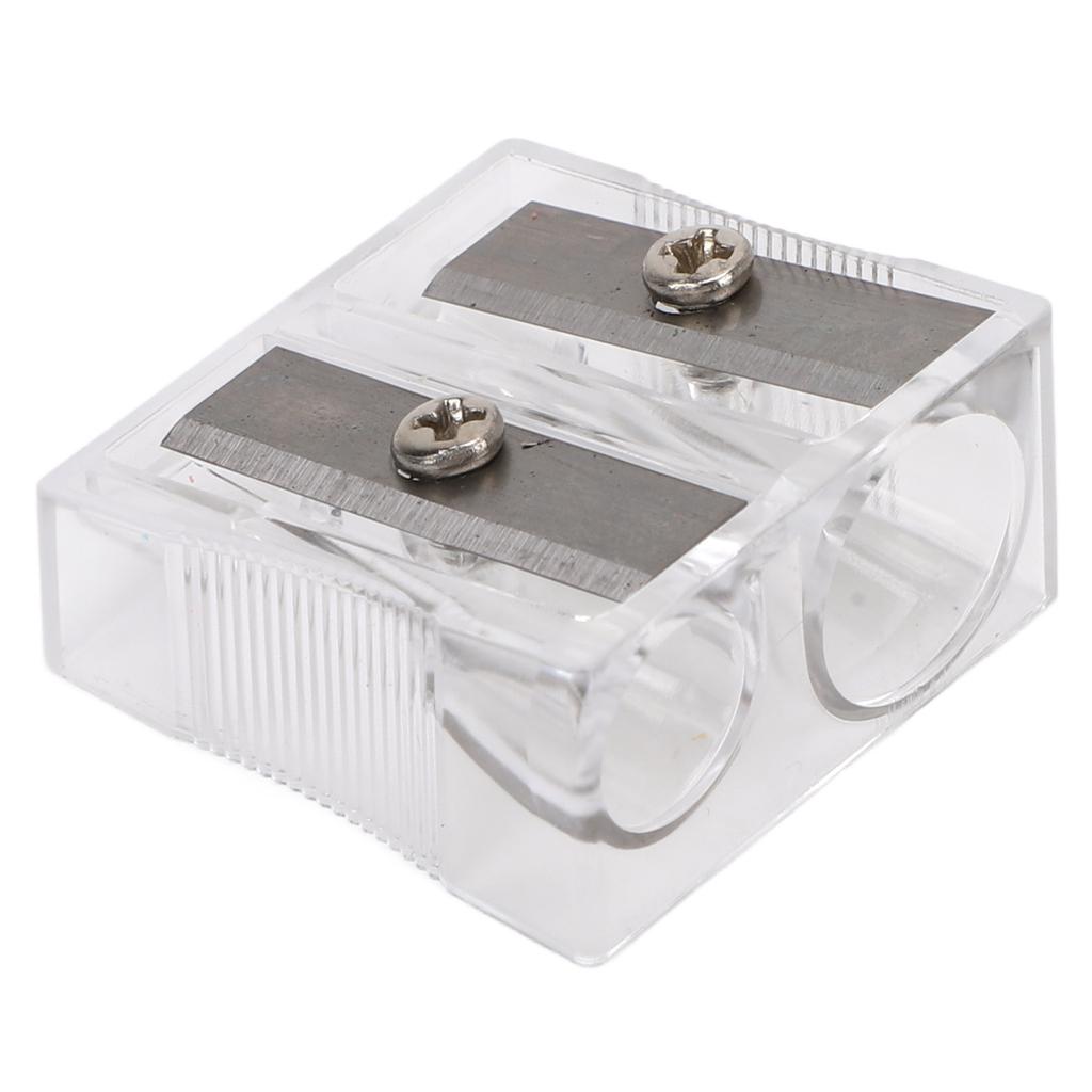 100 Pieces Manual Pencil Sharpener with Double Holes Carbon Steel Edges Handheld Sharpening Tool for