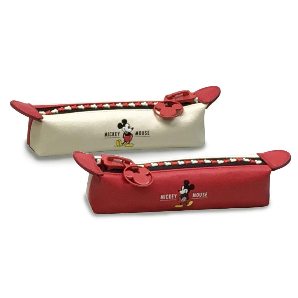 Tenyo Disney Mickey Mouse Pencil Case, M-ZIP, Red, DMZ-401