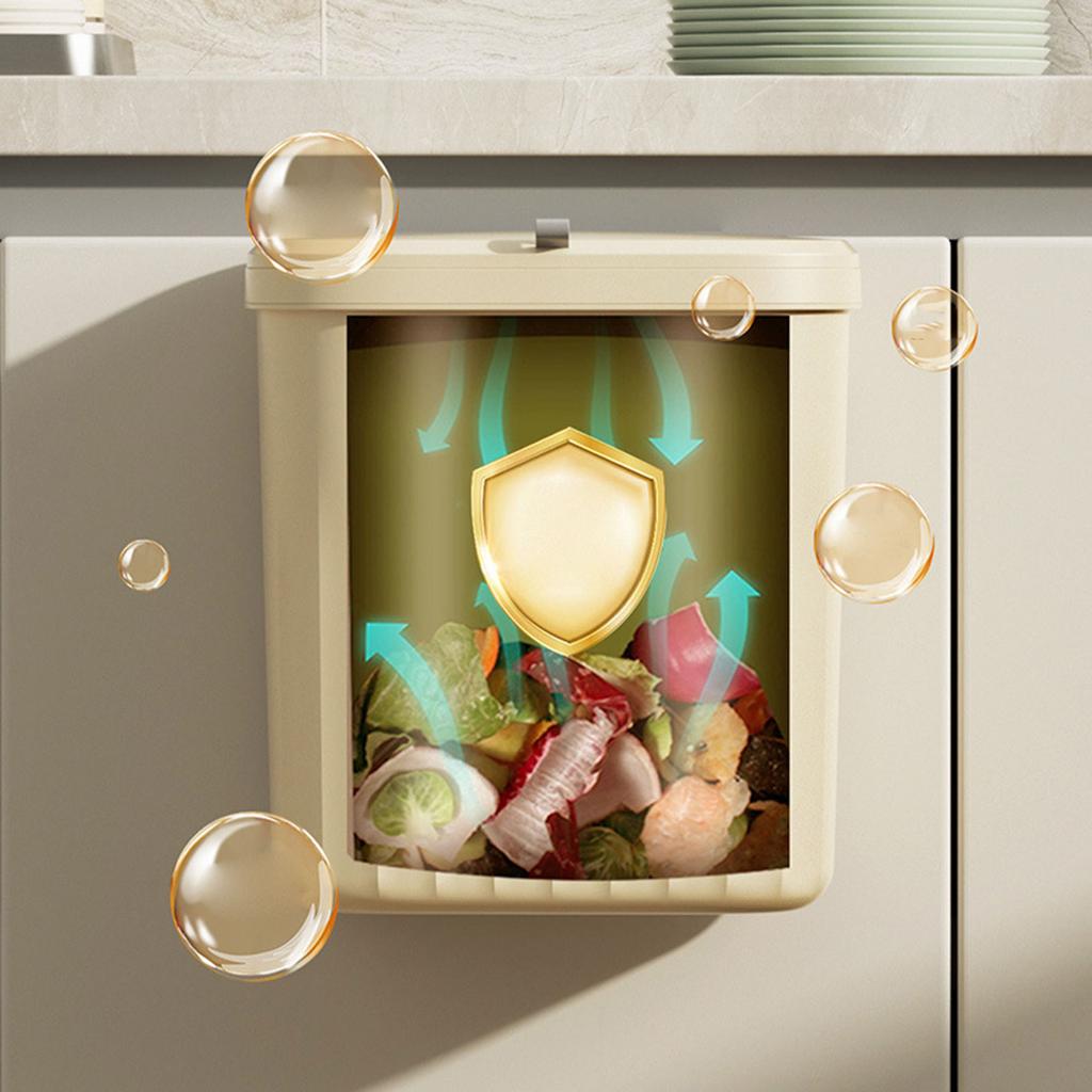 Wall Mounted Trash Can Bin with Lid Waste Bin 8.5/12L Kitchen Hanging Trash Bin Garbage Recycle Dustbin Rubbish Bins