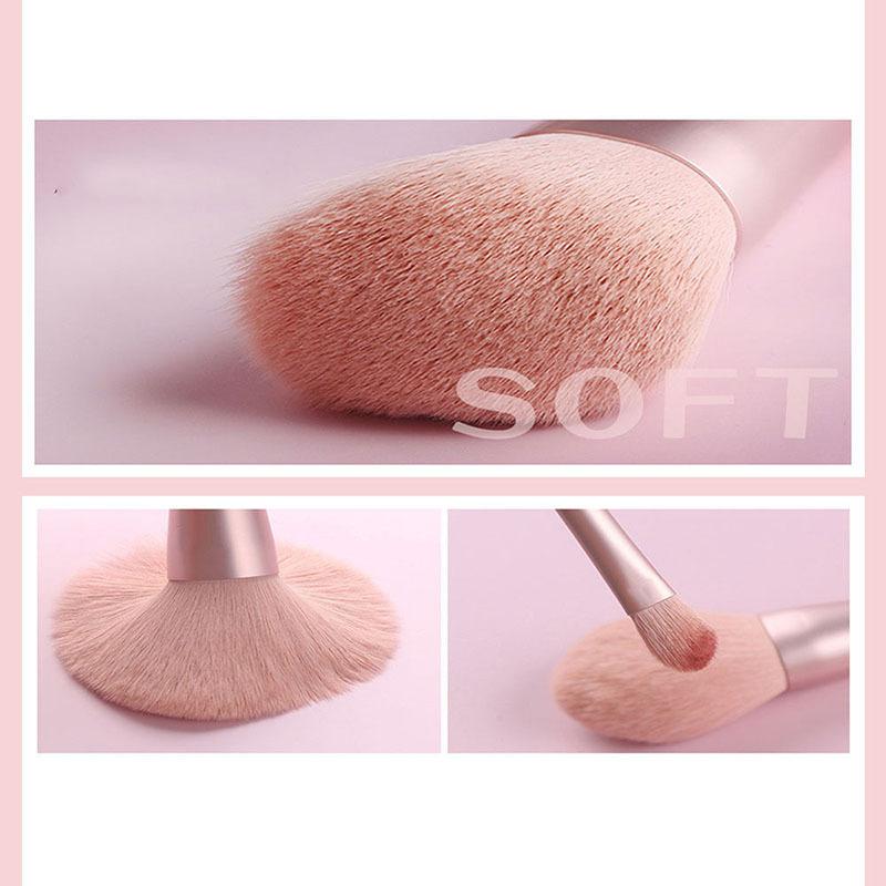 Набор кистей для макияжа «Принцесса Улыбка» из 11 мягких розовых кистей Набор косметических инструментов