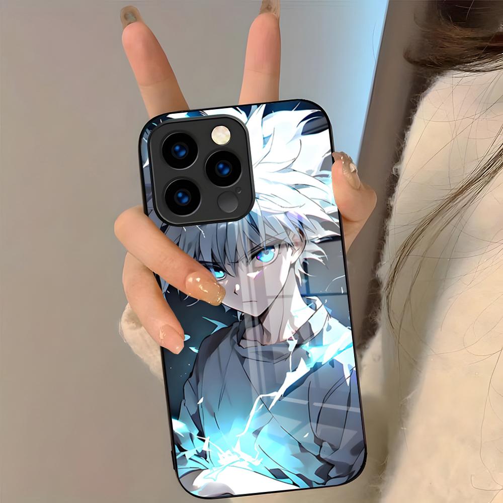 Чехол для телефона Hunter X Hunter Киллуа Для IPhone 17 Pro Max 16 15 14 Pro Max 13 11 Plus Стеклянная крышка