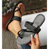 Fashion Women's Casual Flat Sandals Braided Design Popular Brown Color Comfortable Shoes Everyday Wear Slides Zapatos Mujer Sandalias