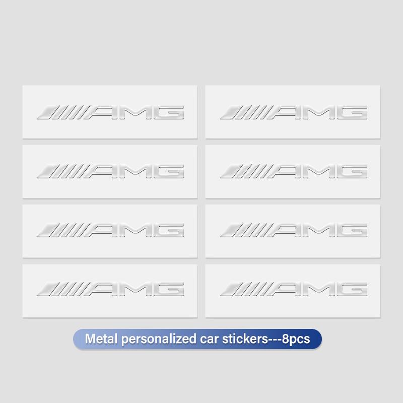 KNMG7 Car Sticker Emblem Badge Metal Sticker Decal Car Accessories For Mercedes Benz AMG A B C E S G Class W201 W210 W108 W205 W203