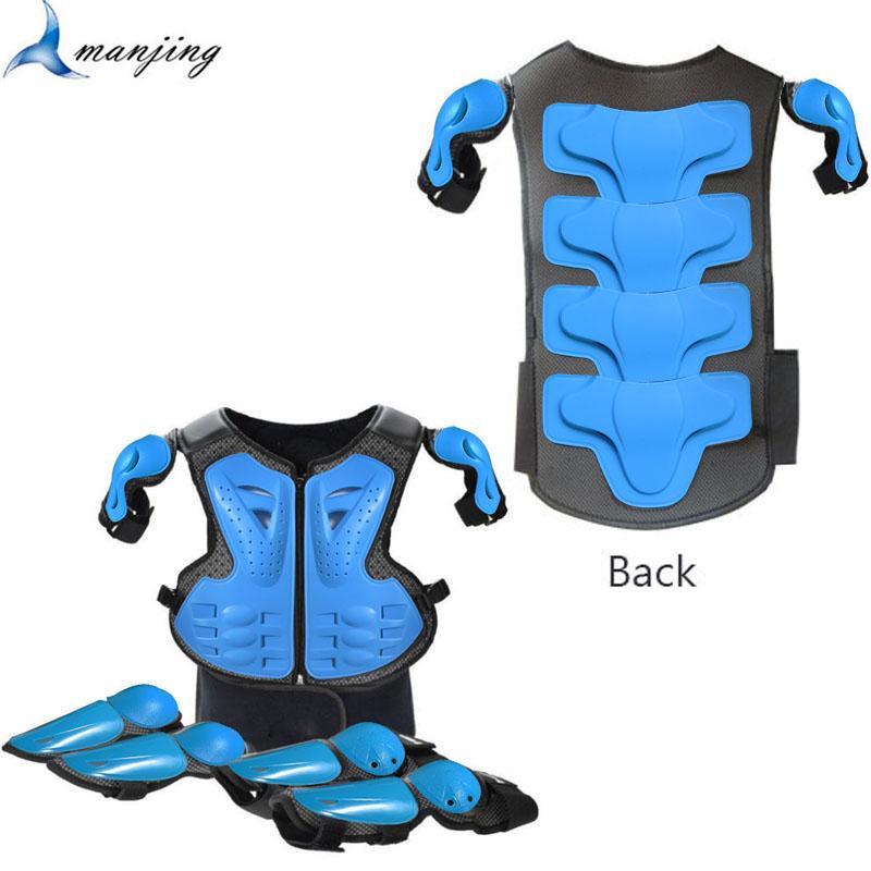 For Height 0.8-1.6M Child Youth Full Body Protect Armor Motocross Armour Vest Skating waistcoat Chest Spine Knee Elbow Guard