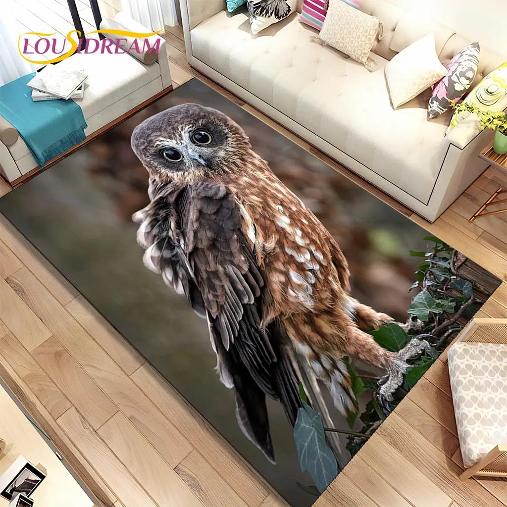 Милый ковер с 3D мультяшным рисунком совы, ковер для дома, гостиной, детской спальни, дивана, коврик для двери, декор, детские игры, нескользящий напольный коврик