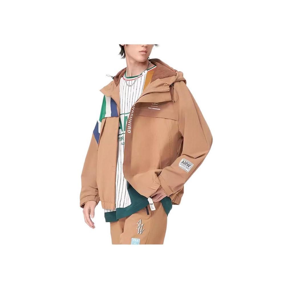 Fila Mihara Yasuhiro Collaboration Series Sports Casual Woven Jacket Men Jacket Brown-Yellow Chestnut F11M133702F-BN
