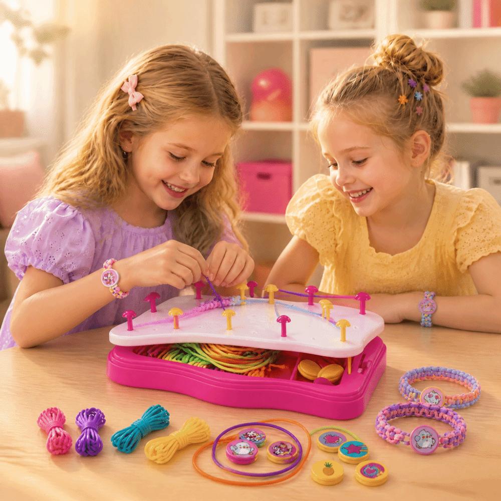 Puzzle Toy Bracelet Making Kit Toy Pretend Play Jewelry Making Machine Friendship Arts Crafts