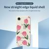 For iPhone 16e Case Tulip Pattern Printing Straight Edge TPU Phone Back Cover