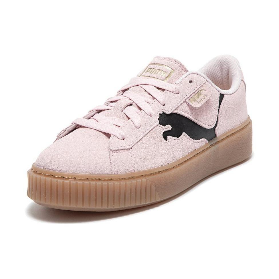 (WMNS) PUMA Suede Platform Shoes 'Pink Black Gum' Women's 397233-05