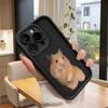 Милый чехол для телефона черного цвета с принтом хомяка, подходит для iPhone 17 16 15 14 13 12 11 Pro/ Max /Plus, противоударный и защищающий от падений