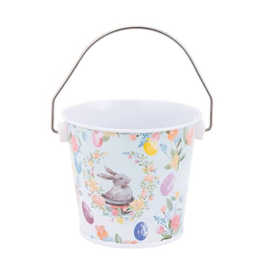 1/2/3/4/5/6 шт. Веселый Пасхальный Кролик Металлическое Ведро с Ручкой Большая Вместимость Пасхальный Кролик Декоративное Ведро для Хранения Конфет и Подарков Принадлежности для Вечеринки