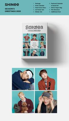 2020 SHINee SEASON'S GREETINGS Набор календарей + DVD + Постер на упаковке + Бонусный набор двусторонних фотокарточек от KPOP MARKET [Корейское издание]