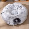 Extra Large Cat Tunnel Bed for Indoor Cats Washable Warm Soft Cat Donut Tunnel Multifunctional Cat Interactive Playground Toys