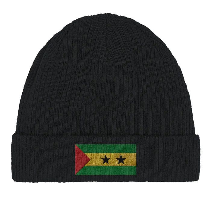 Bonnet Drapeau Sao Tomé-et-Principe En Noir