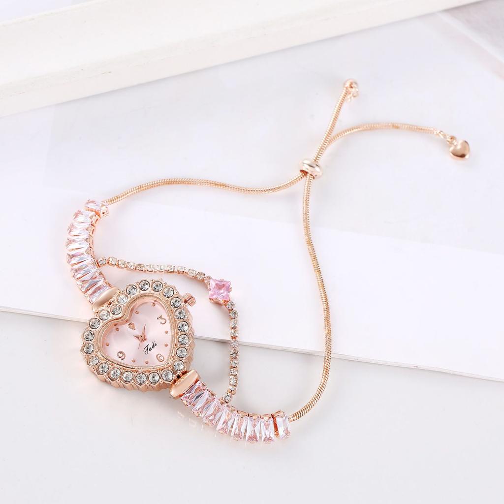 Браслет Стразы Сердце Циферблат Watchaes Ladies Atmosphere Саморегулирующиеся Часы