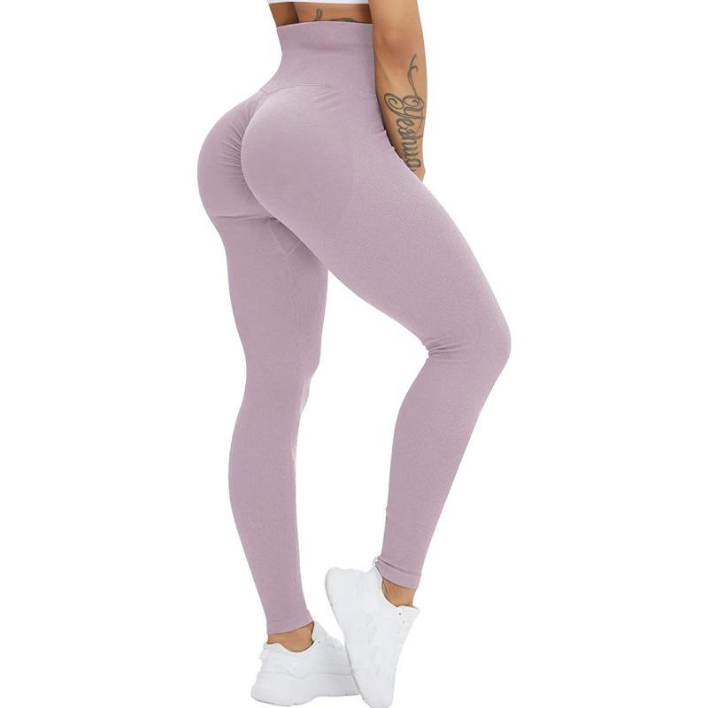 Ребристые штаны для йоги, женские леггинсы с высокой талией для спортзала, однотонные спортивные бесшовные женские леггинсы для фитнеса, тренировки для бега, колготки для тренировок с контролем живота