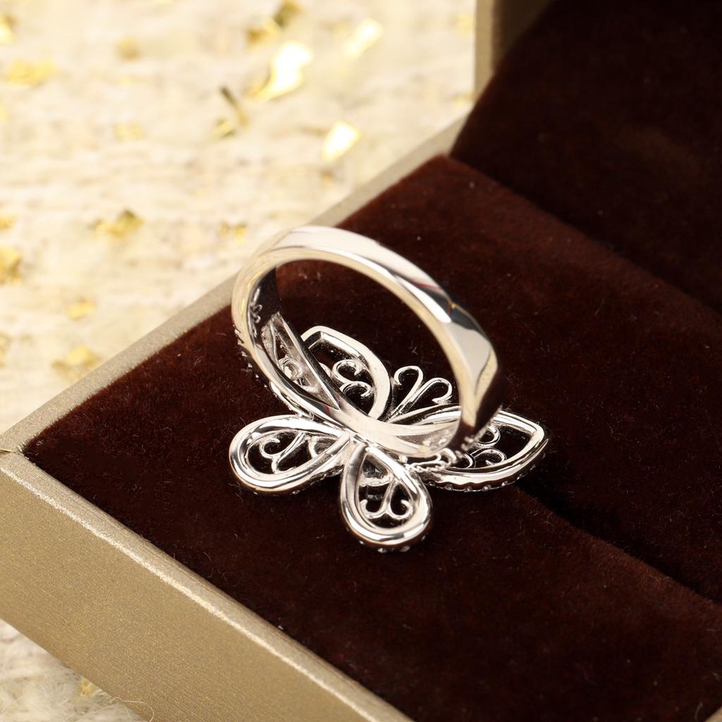 Butterfly Ring 925 Silver Wear-resistant High-end Jewelry Top-notch Electroplating Technolog No Chemical Hazard