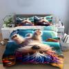 Colorful Dog Upside Down Art Bedding Duvet Cover Set  (1*Duvet Cover 2*Pillowcases, without duvet insert)