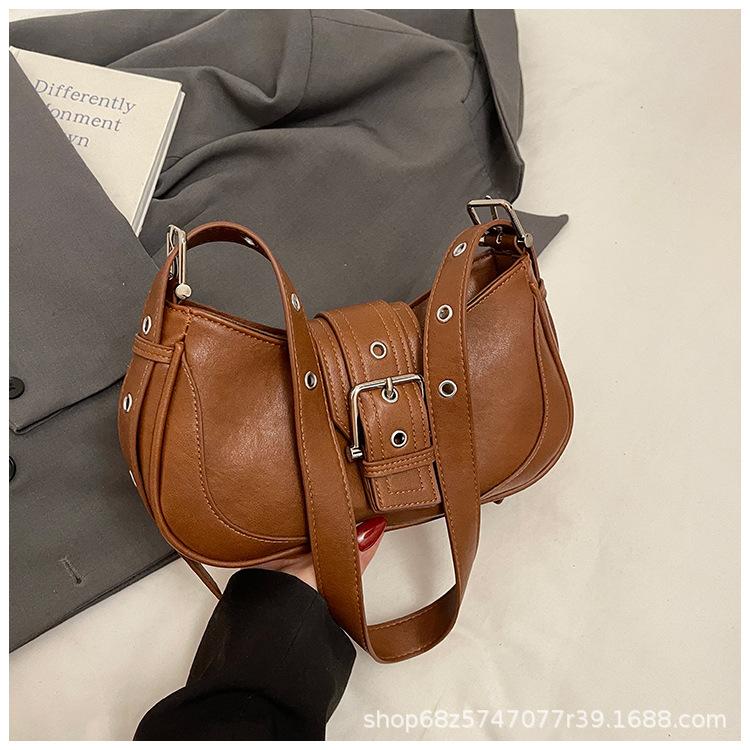 Textured Underarm Casual Bag 2025 New Fashion Trend Shoulder Bag Simple Handbag Retro Solid Color Messenger Bag