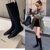 Замечены интернет-знаменитости с той же новой моделью, модные комичные ноги~ темпераментная квадратная голова плоская подошва ботильоны-чулки облегающие ноги ботильоны-трубы w