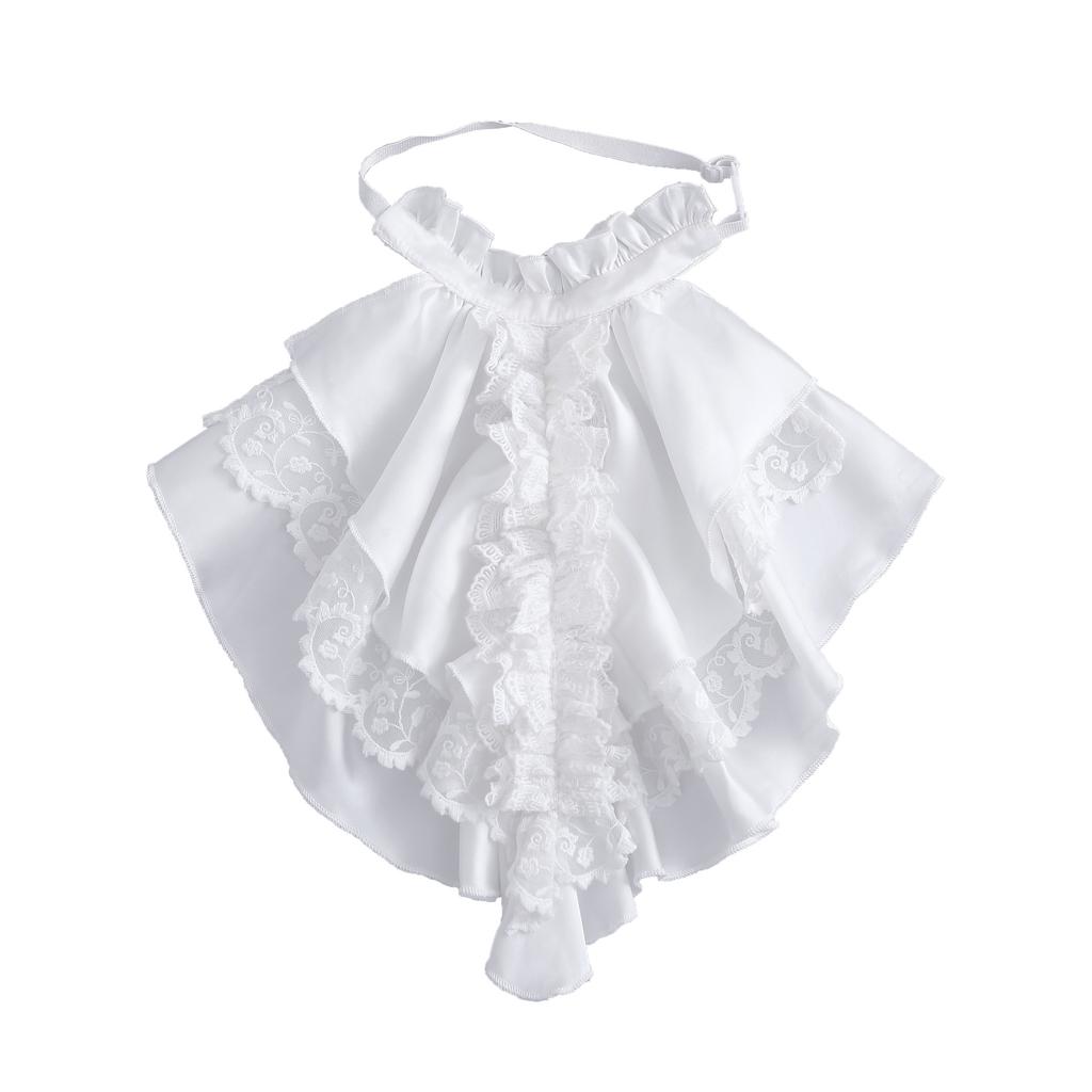 Unisex Ruff Shirt Detachable Collar Scarf for Womens and Mens Stage Play Formal Wear Gentleman Removable Fake Collar Tie