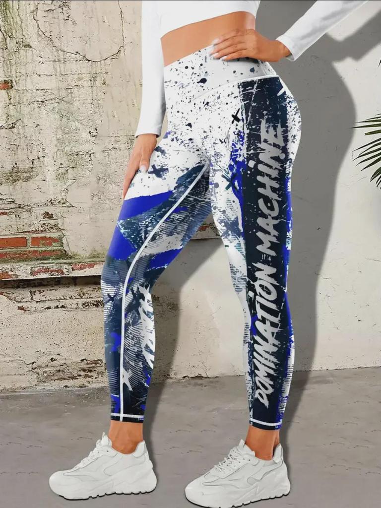 "Women's High-Waist Printed Yoga Pants for Fitness"