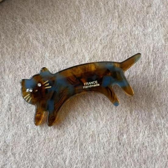 Заколка Мощная Нескользящая Зажим для Волос Трехмерная Форма Кошки Ацетатная Заколка для Волос Инструмент для Укладки Волос Аксессуар для Волос для Боковой Челки