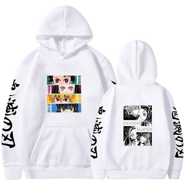 Худи Demon Slayer в стиле японского аниме, пуловеры, мужские, женские, толстовки, принт Харадзюку, топы, повседневная мода, уличная одежда, одежда, топы