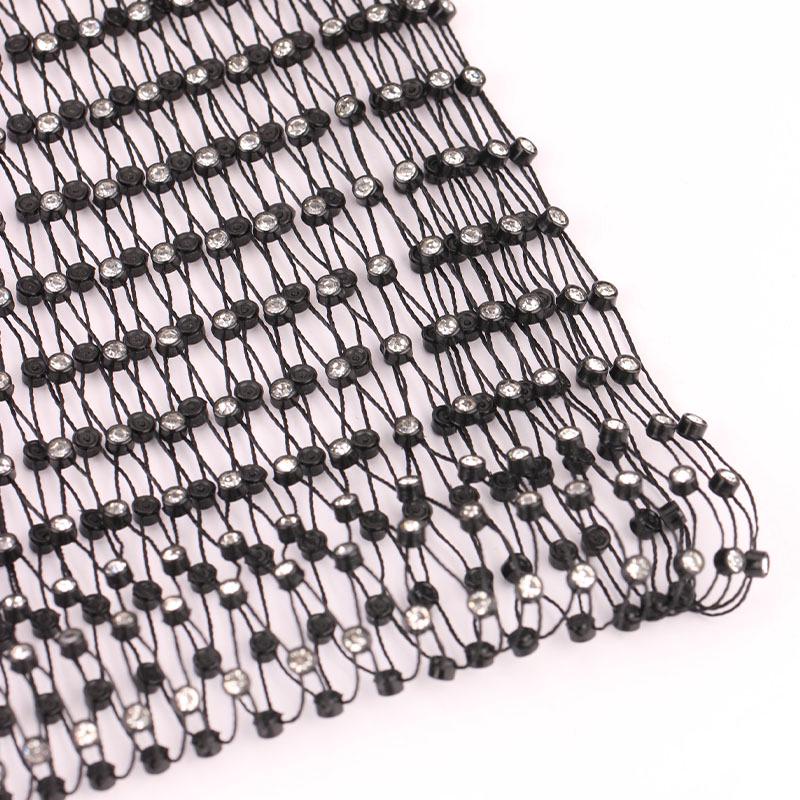 Trendy Rhinestone Fishnet Headscarf: Shiny Diamond Head Cover & Face Mask for Festivals