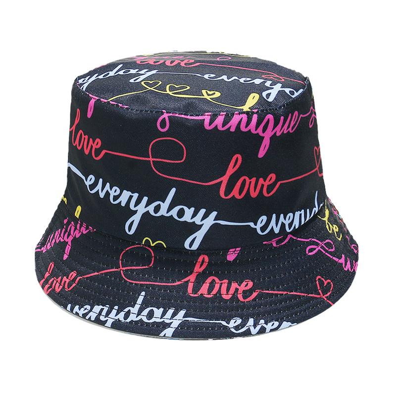Xuancui Accessory New Graffiti Letters Double-sided Wearing Fisherman Hat Bucket Hat