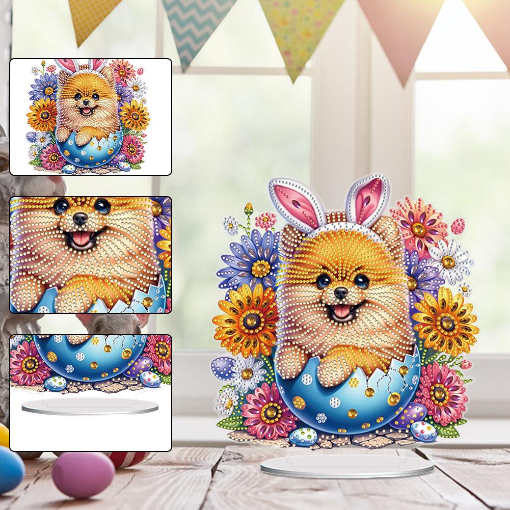 Acrylic Special Shape Piano Rabbit Table Top Diamond Painting Ornament Kits Rhinestones Desktop Ornaments for Home Office Decor