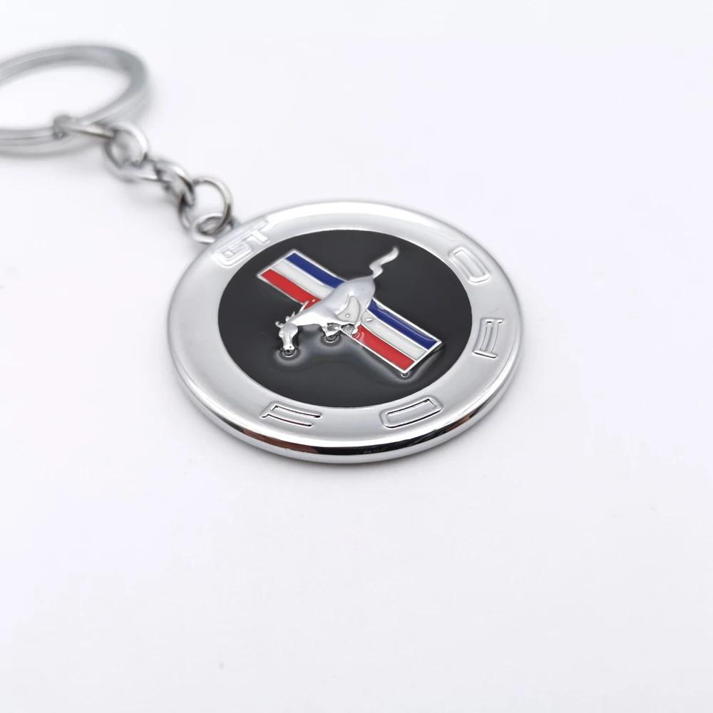 New 2026 Car Sticker 1PC High Quality Horse Logo Zinc Alloy Material Car Key Ring Car Keychain For Ford Mustang GT 2020 2019 201