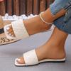 Fashion Summer Designer Woman Flat New Slippers Woven with Comfortable Women's Shoes Casual Bottom Slippers Women 2025 New Women Shoes
