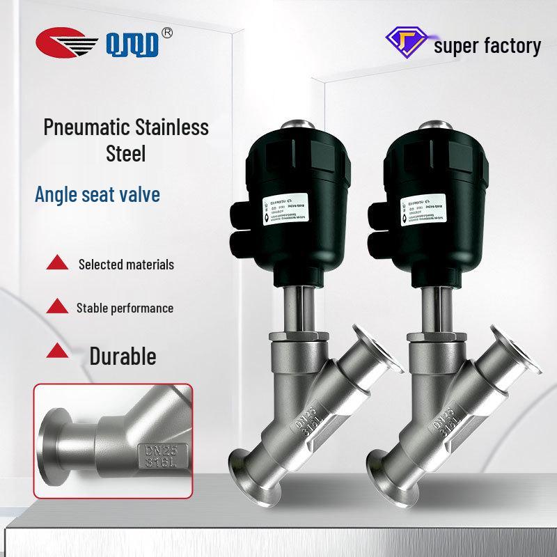 Stainless Steel Pneumatic Y-Type Angle Seat Valve with Internal Thread Connection