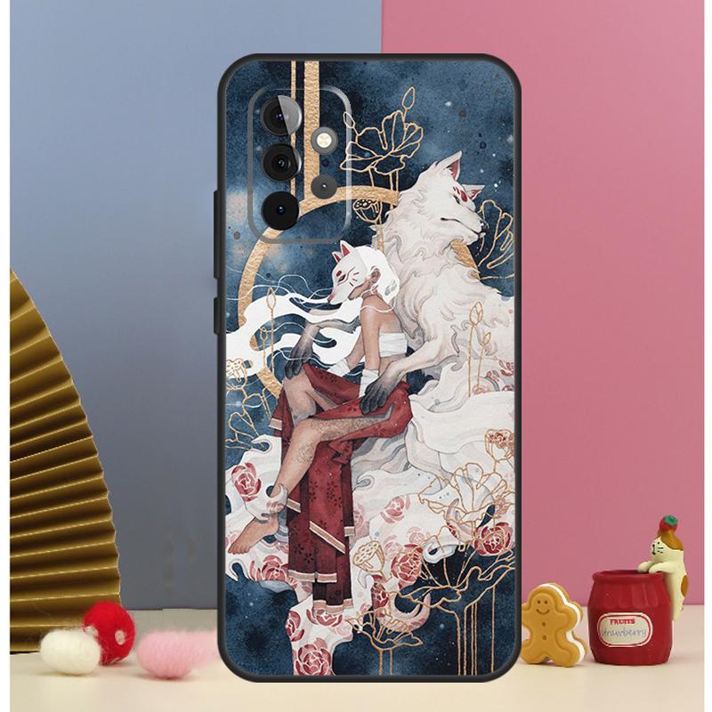 Чехол в японском стиле с аниме-лисой для Samsung Galaxy A52 A72 A13 A33 A53 A14 A24 A34 A54 A15 A25 A51 A71 A12 A32