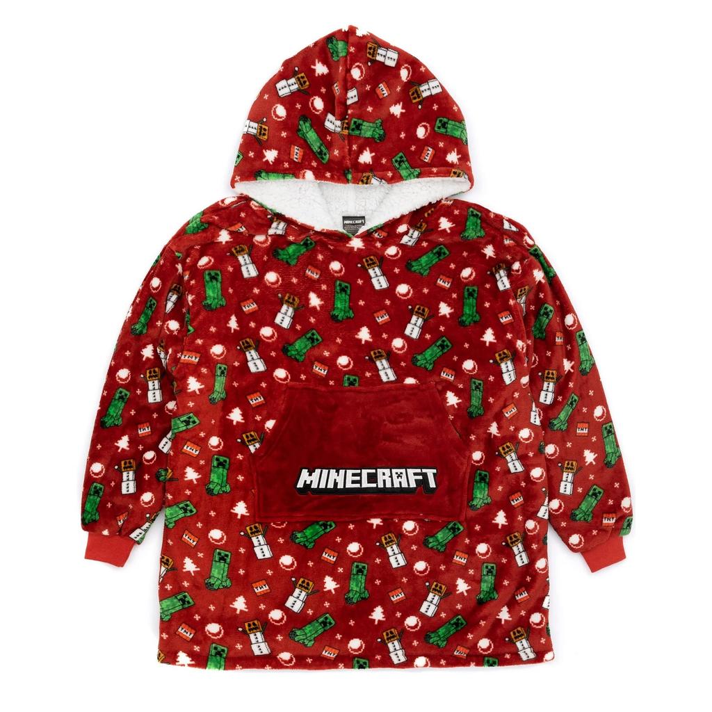 Minecraft Childrens/Kids Oversized Christmas Hoodie Blanket