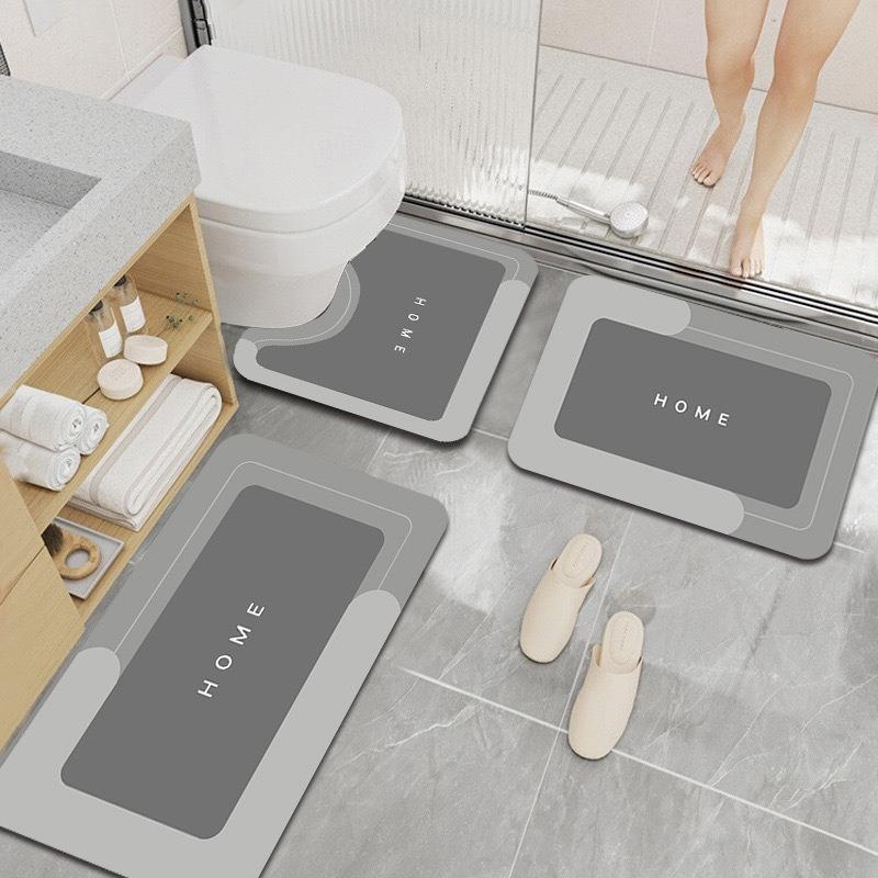 Набор простых ковриков для ванной из 3 предметов, Нескользящий, Прямоугольный коврик для ванной для кухни, прихожей, домашнего декора - Для использования в любое время года