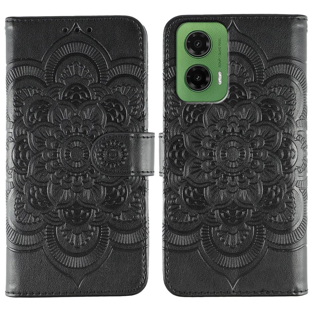 For Motorola Moto G35 5G Case PU Leather Mandala Imprinted Design Wallet Phone Cover
