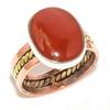 Кольцо из серебра 925 пробы с натуральным красным драгоценным камнем яшмой S.8.5 E4R16