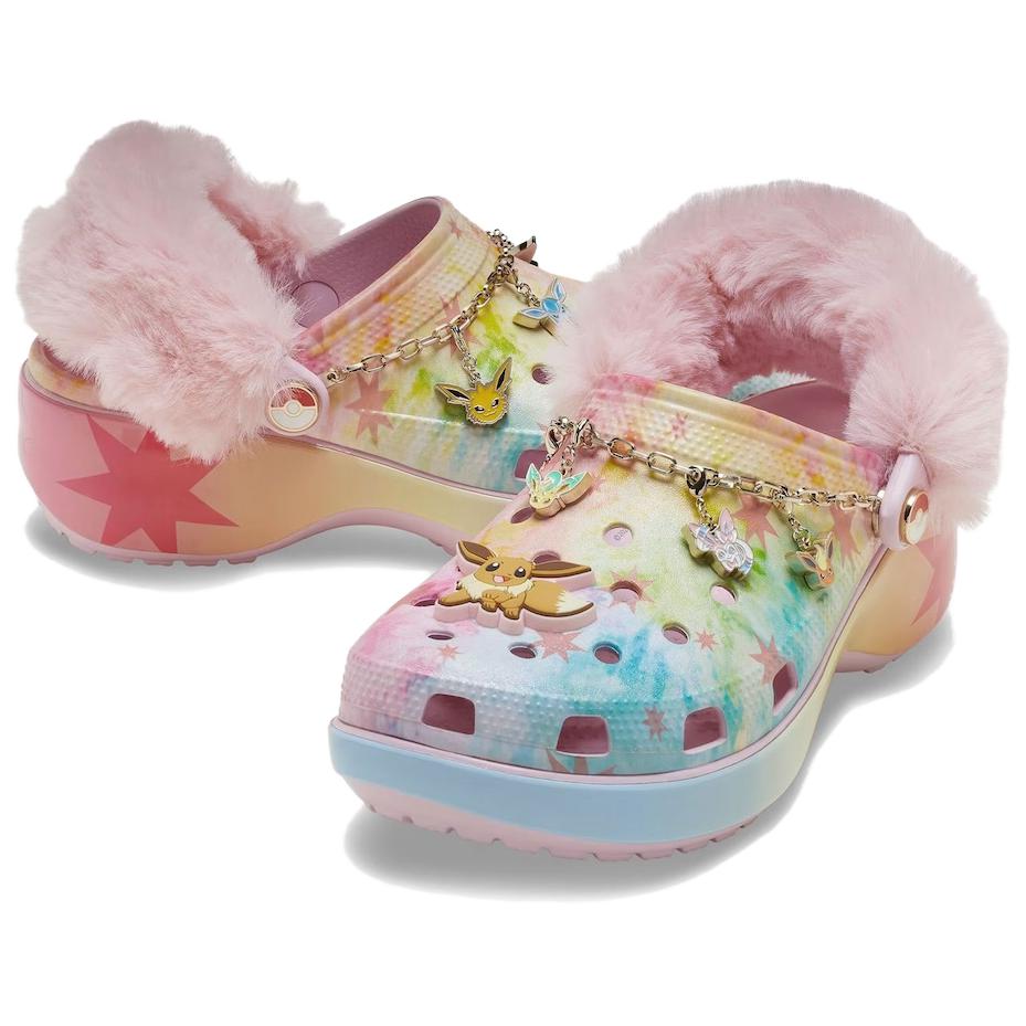 Crocs Pokémon x Classic Platform Clog Иви Женские Кроссовки Розовый Мультиколор 211429-90H