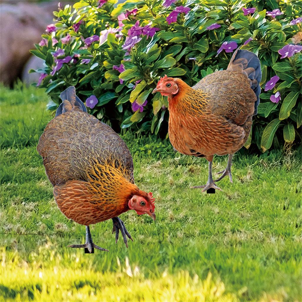 Реалистичные статуи курицы, акриловые колья в виде петухов, животных, декор скульптур, куриные украшения, художественный декор для двора, патио на заднем дворе, 2 шт.