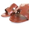 Great HERMES Mule Oasis H logo leather sandals Brown leather Women 35 071002Z Used