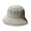 New summer fisherman hat for women, colorful hollowed-out sun hat for seaside vacations, face-flattering small woven bucket hat, foldable