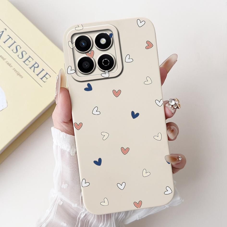 For Honor X7c 4G Case ALT-LX2 Shockproof Cover Sweet Girls Love Heart Soft Liquid Silicone Phone Cases For Honor 200 Smart Coque
