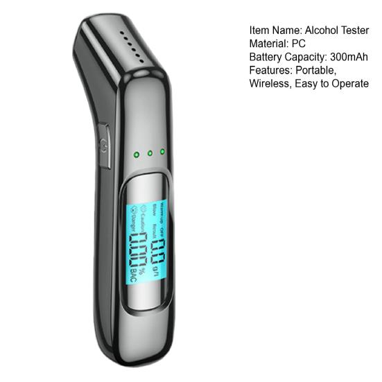 Портативный тестер алкоголя, алкотестер, простой в эксплуатации, цифровой дисплей, высокоточный перезаряжаемый беспроводной тестер, персональный алкотестер