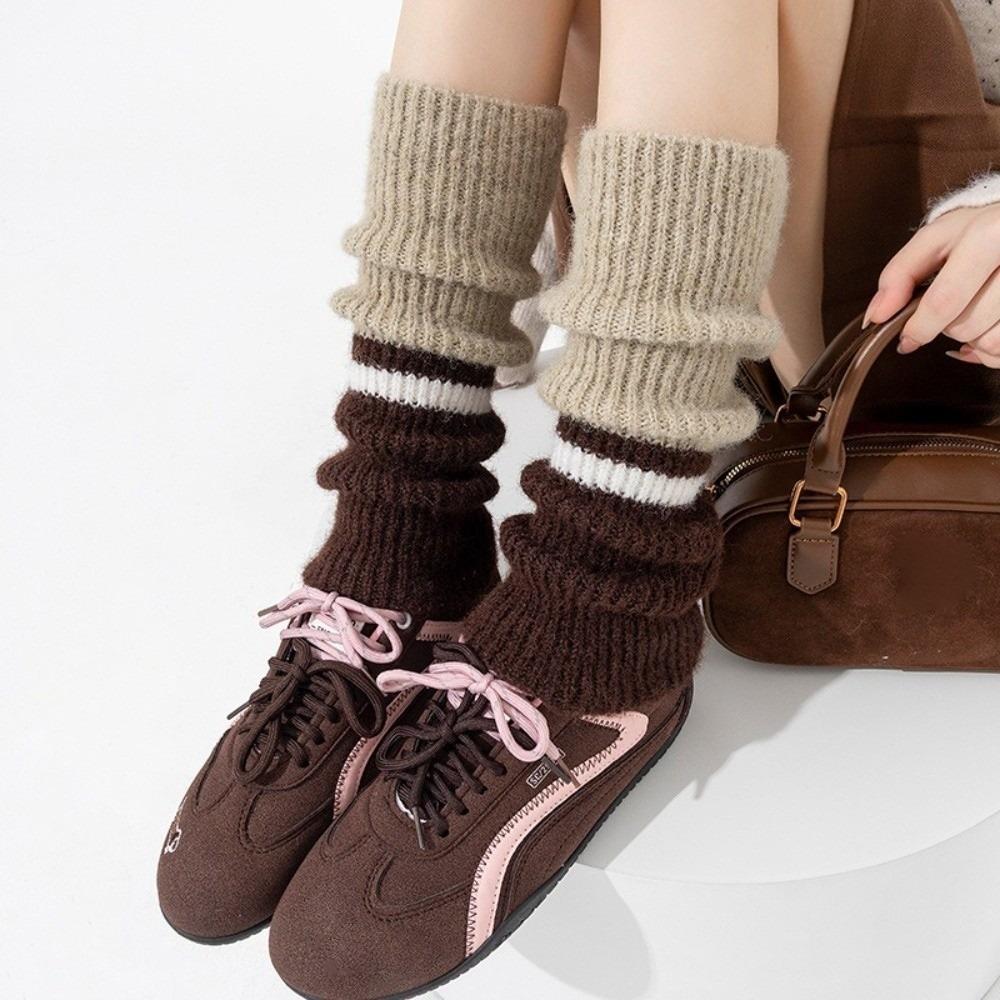 Knitted Bow Leg Warmers Thickened Hosiery New Pile Sock  Autumn and Winter