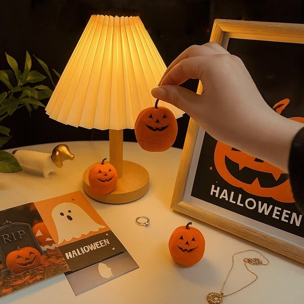 Anti-collision Pumpkin Rings Box Wedding Flannel Jewelry Organizer Marriage Anniversary