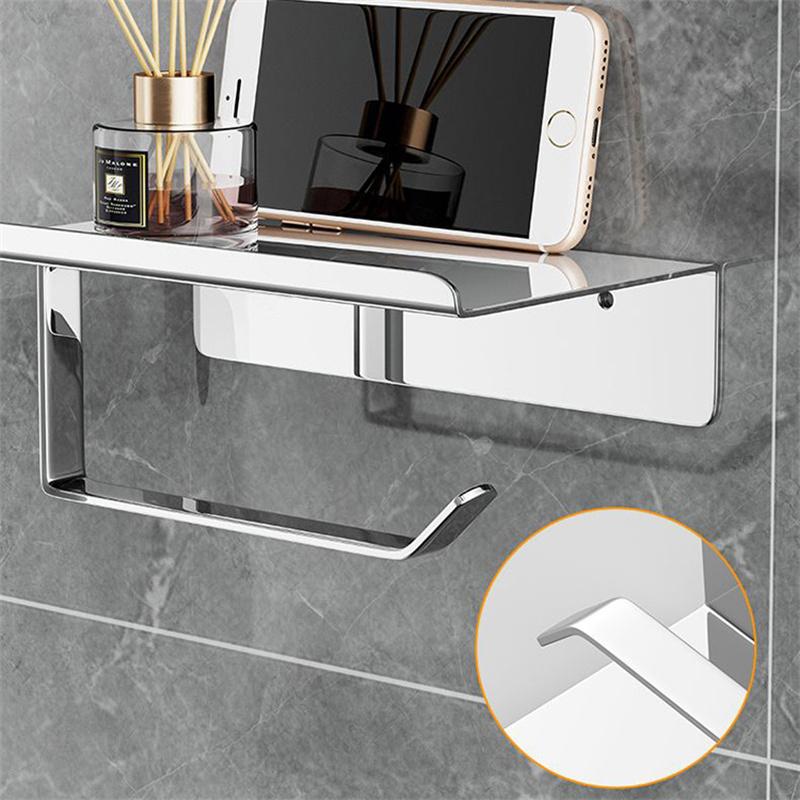 Нержавеющая сталь держатель для туалетной бумаги, рулона санитарной бумаги, многофункциональная полка для мобильного телефона, стойка для хранения дома