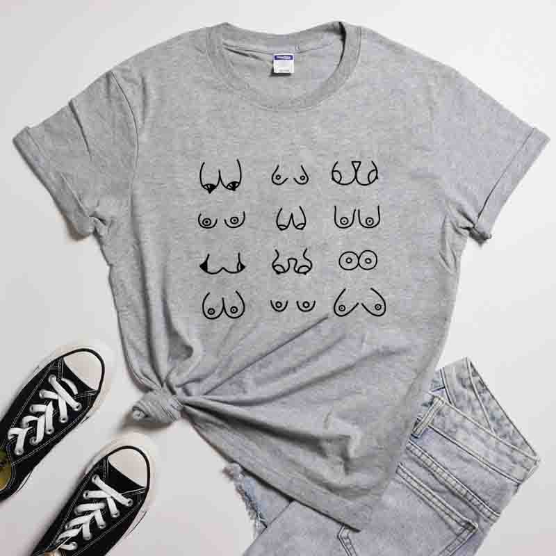 Happy Boobs TShirt Funny Breast Cancer Survivor Nipples Graphic Top Tee Shirt Casual Unisex Feminist Body Positive Tshirts